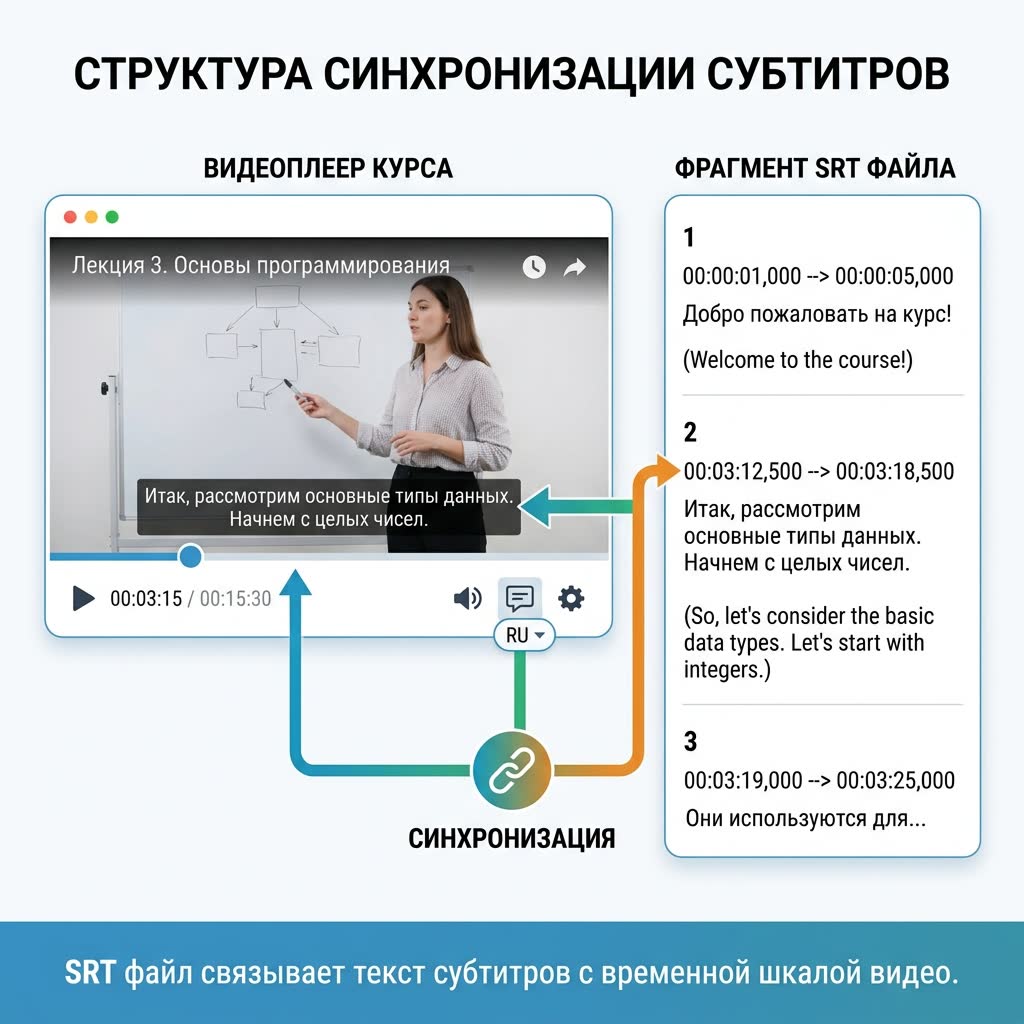 Отличия файла SRT от обычной расшифровки