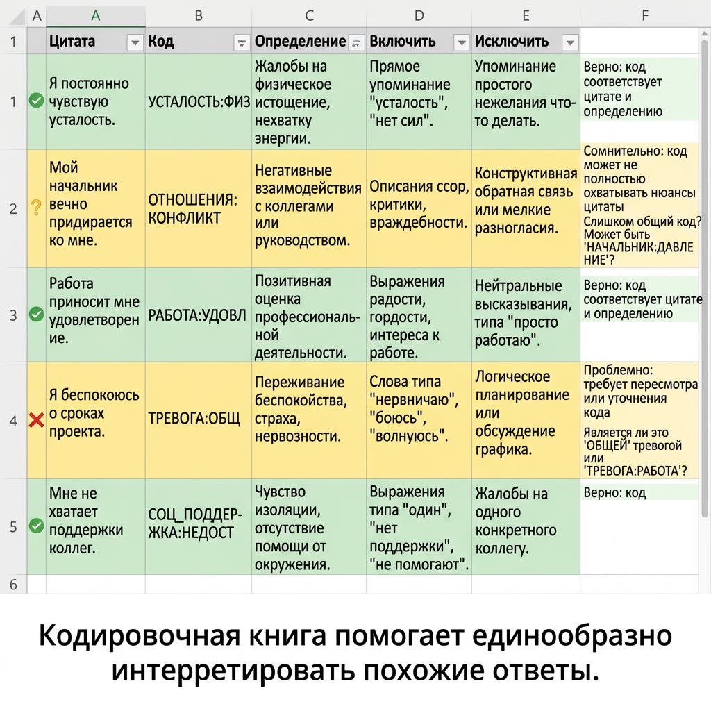 Кодировочная книга для анализа интервью