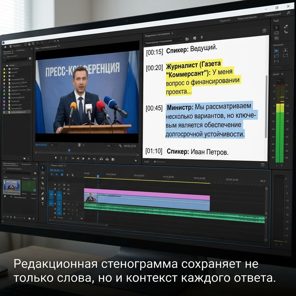 Вопросы журналистов в стенограмме пресс-конференции