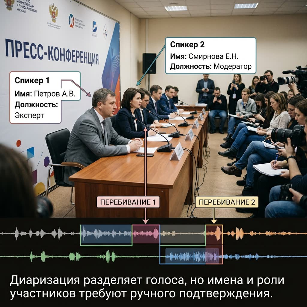 Разделение голосов спикеров в стенограмме