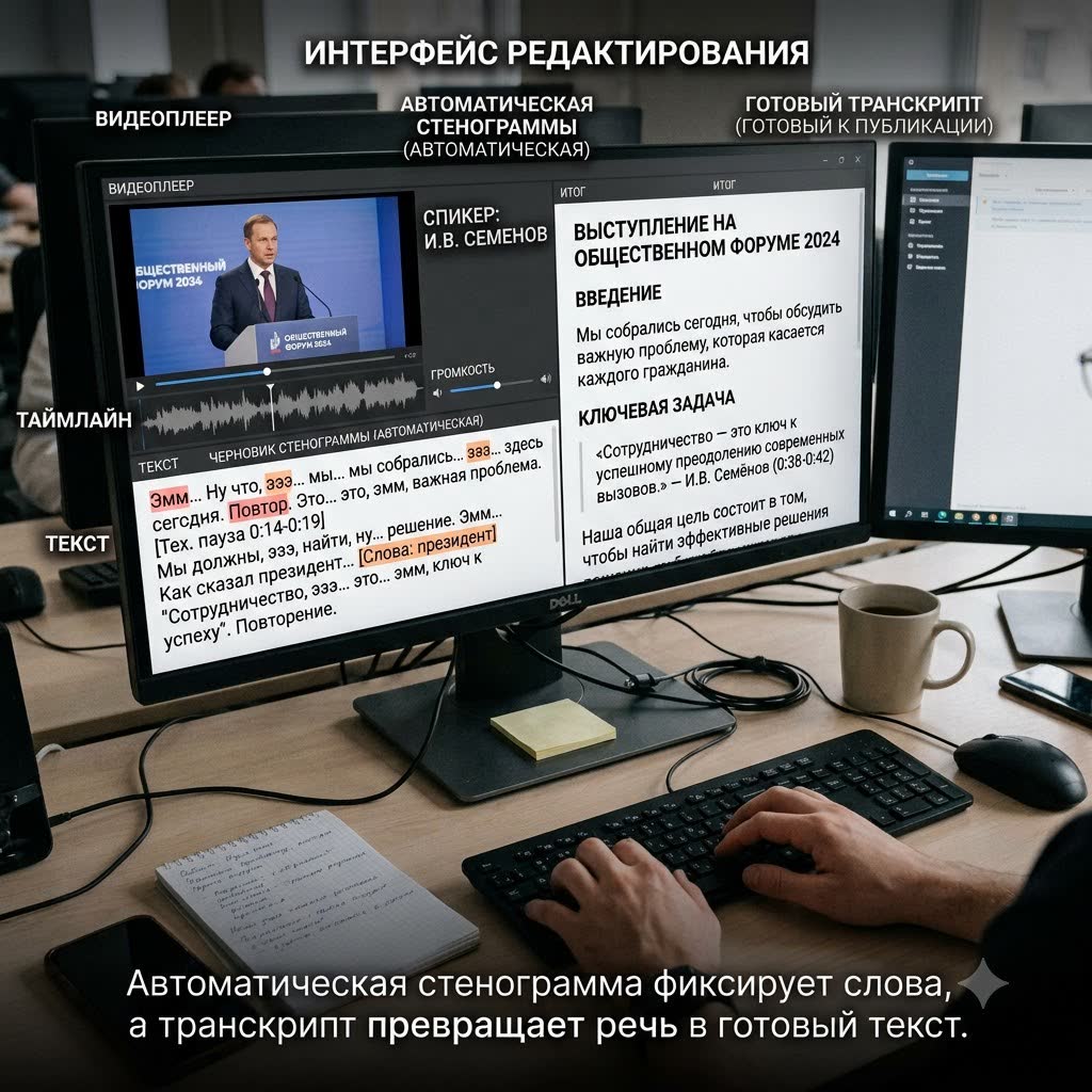 Типы выступлений, для которых готовят стенограмму