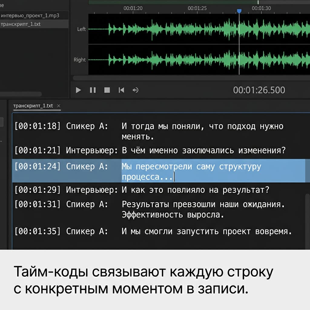Случаи, когда транскрибация с таймкодами обязательна