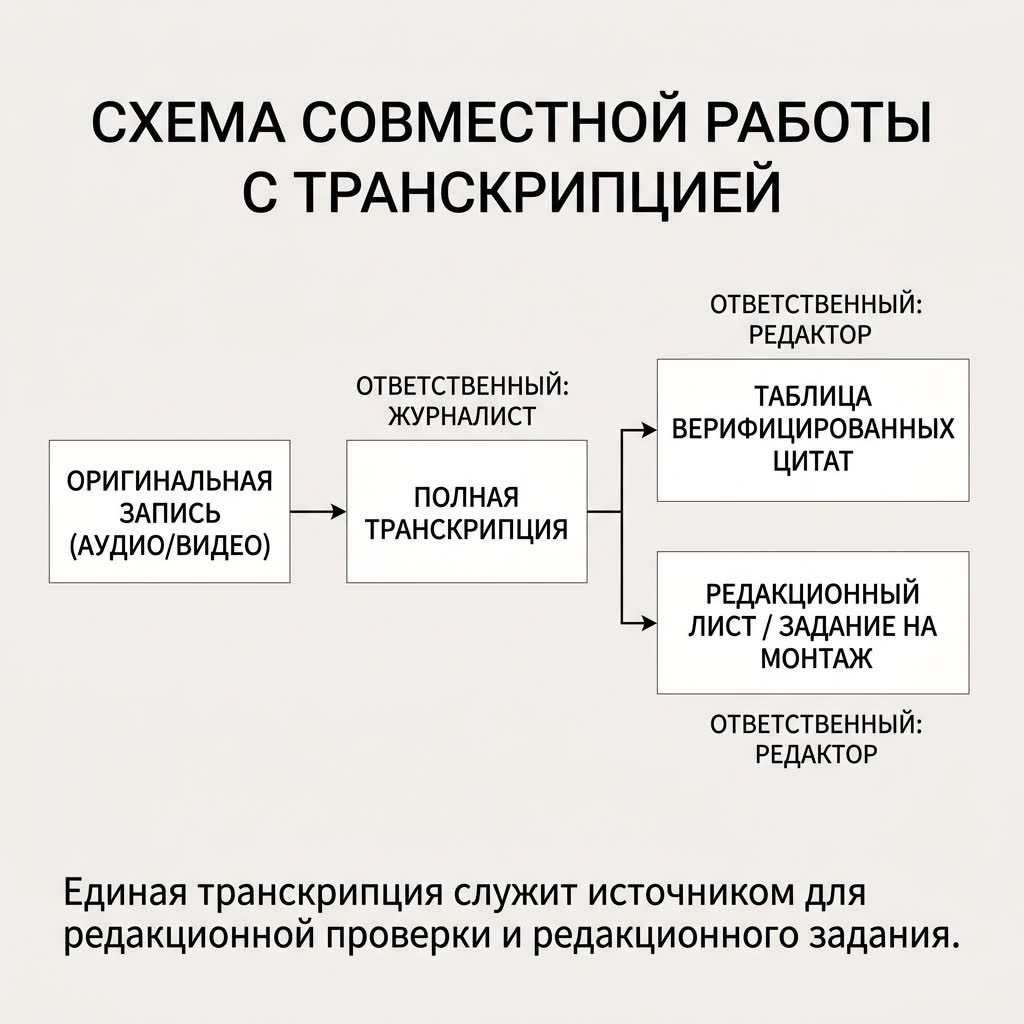Редакционная и монтажная версии транскрипта