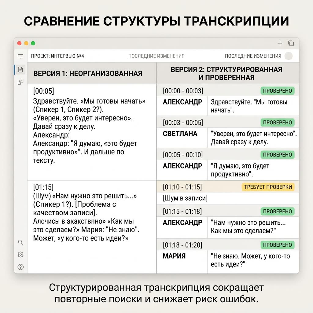 Ошибка: автоматическая транскрибация без контроля