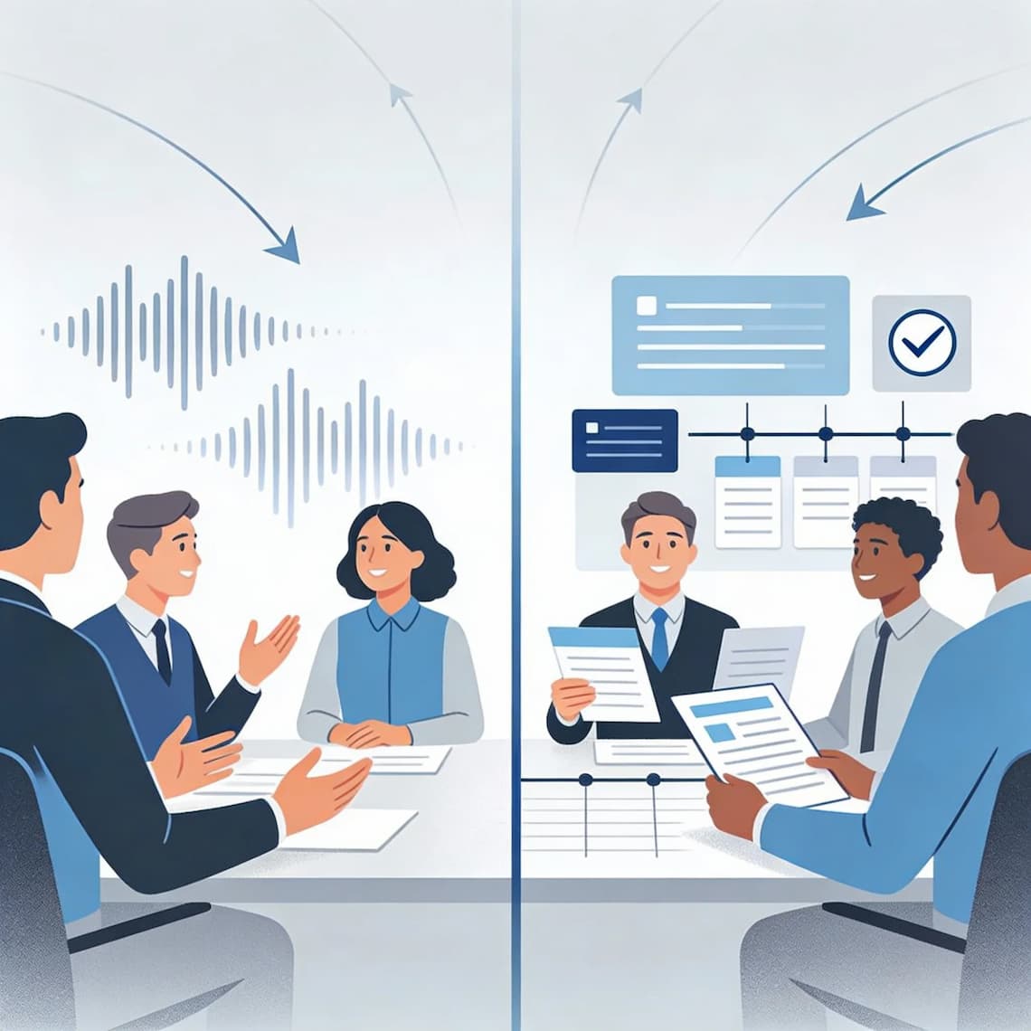 Схема превращения транскрипции в конкретные действия